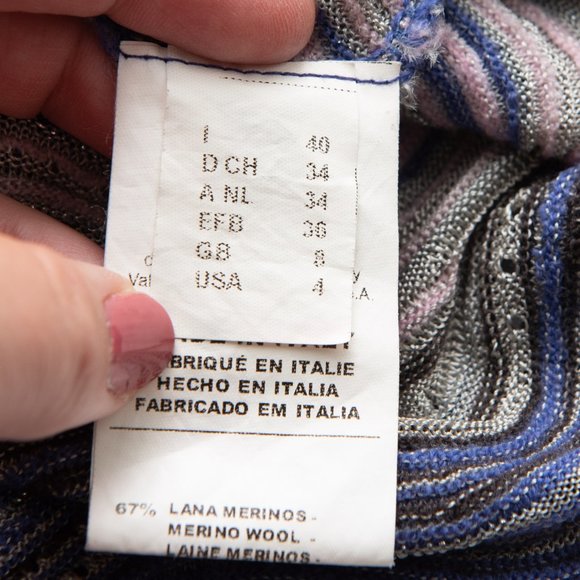 M Missoni Wavy Sweater Knit Dégradé Pattern Italian Metallic Blue Purple 4 - Picture 4 of 8